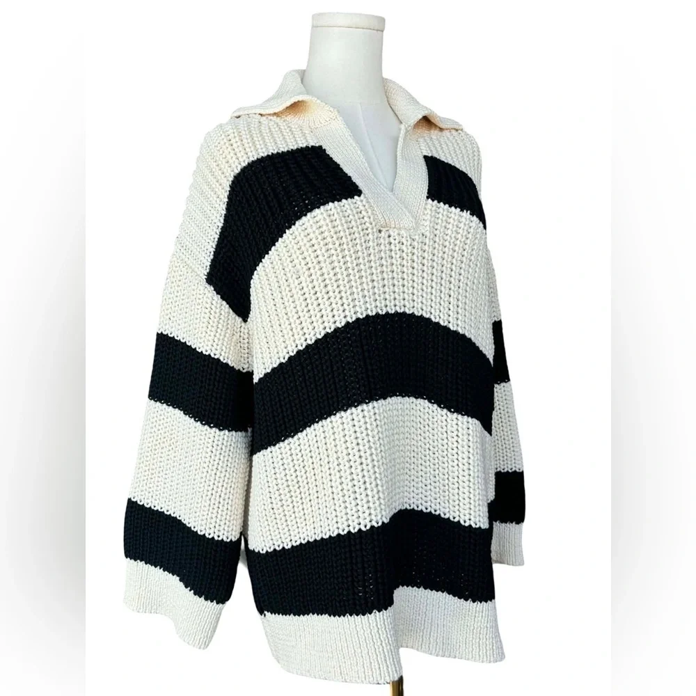 Zara Striped V Neck Sweater - Picture 5 of 11
